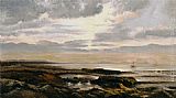 Theodore Rousseau Seacape with a Boat on the Horizon painting